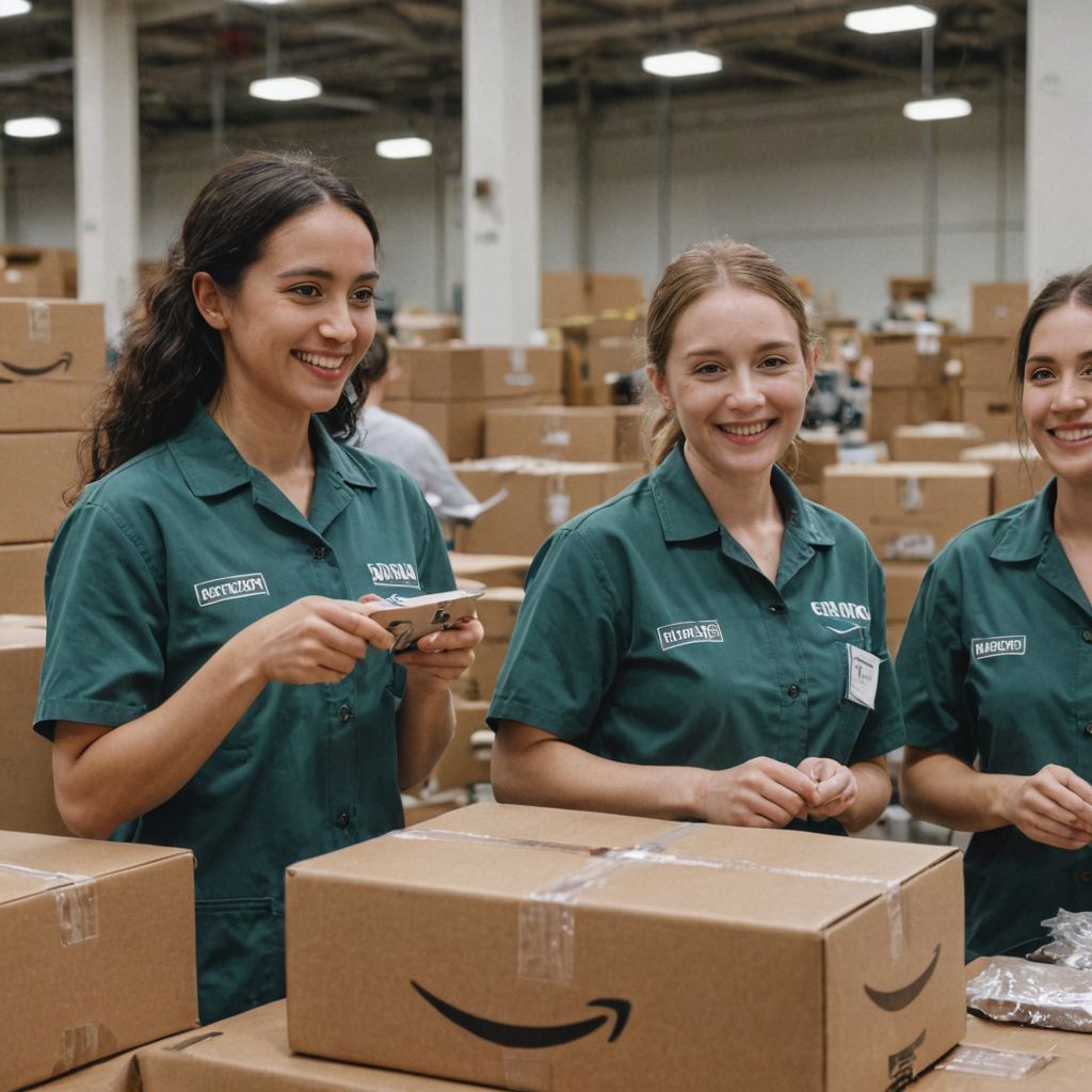 4 factory workers in an office