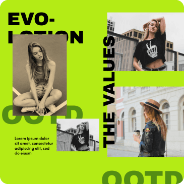 outfit of the day photo with women wearing different outfits. This image was created using AI product photography