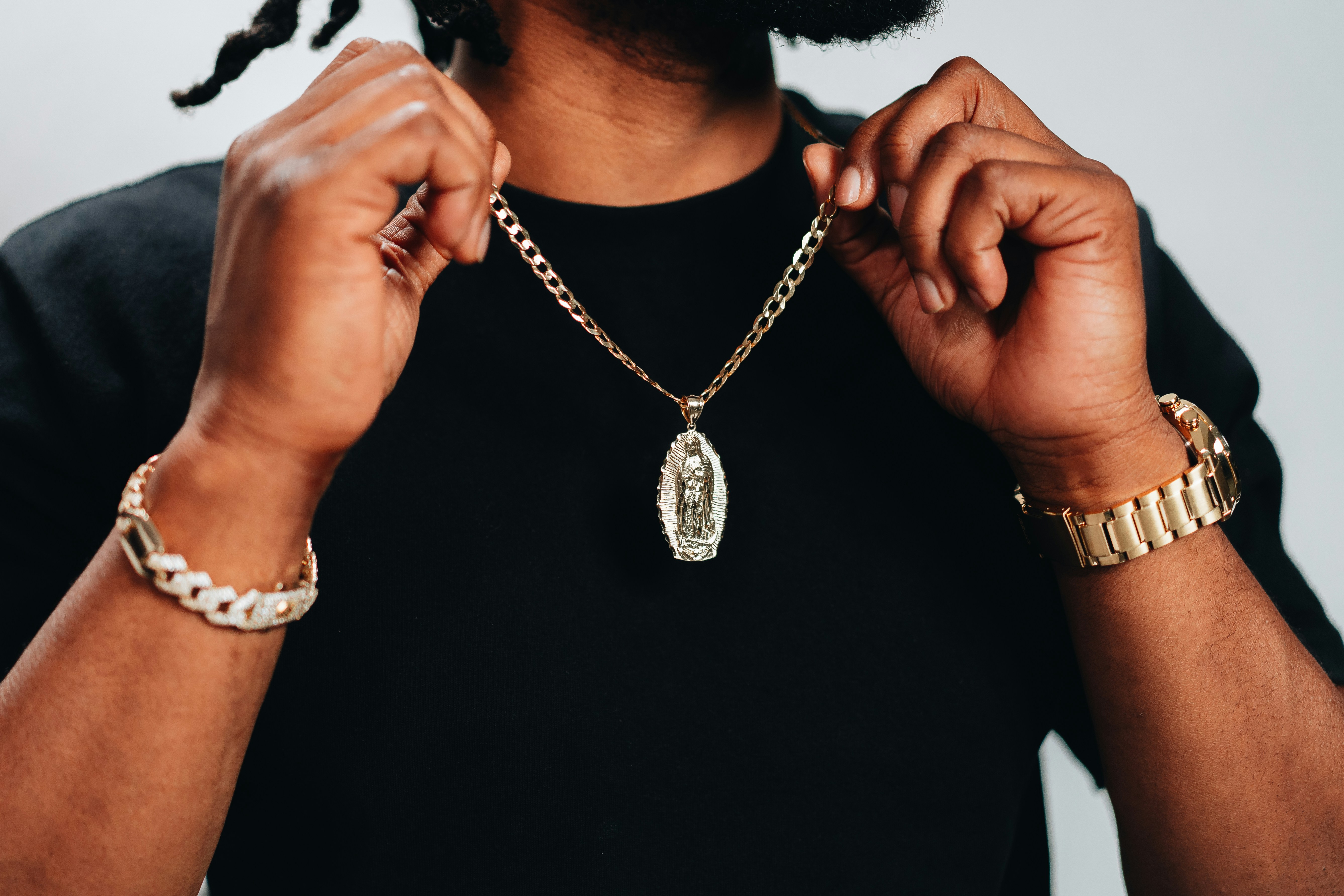 man wearing jewelry - Jewelry Photography Props