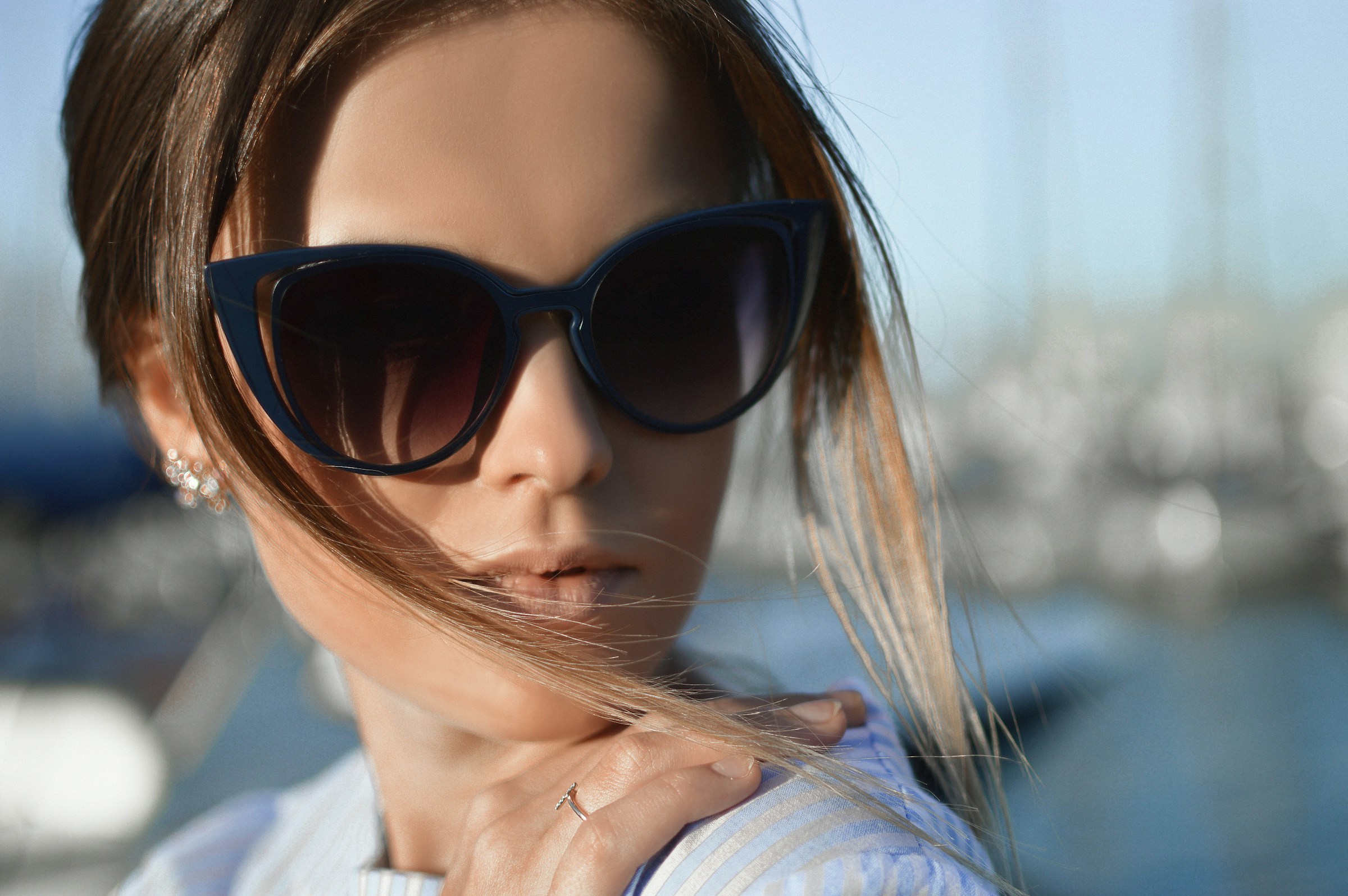 person with glasses - Sunglasses Photography