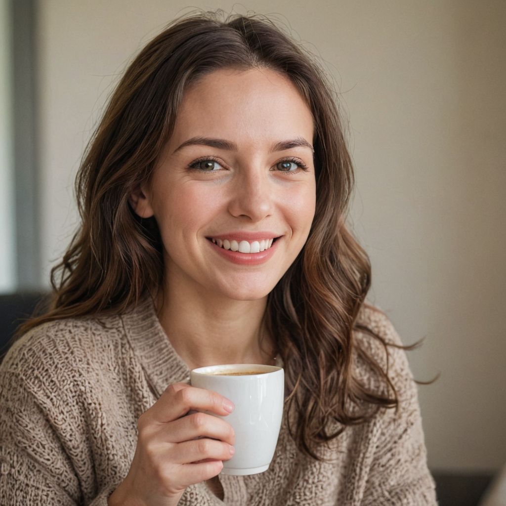 25 year old woman drinking coffee