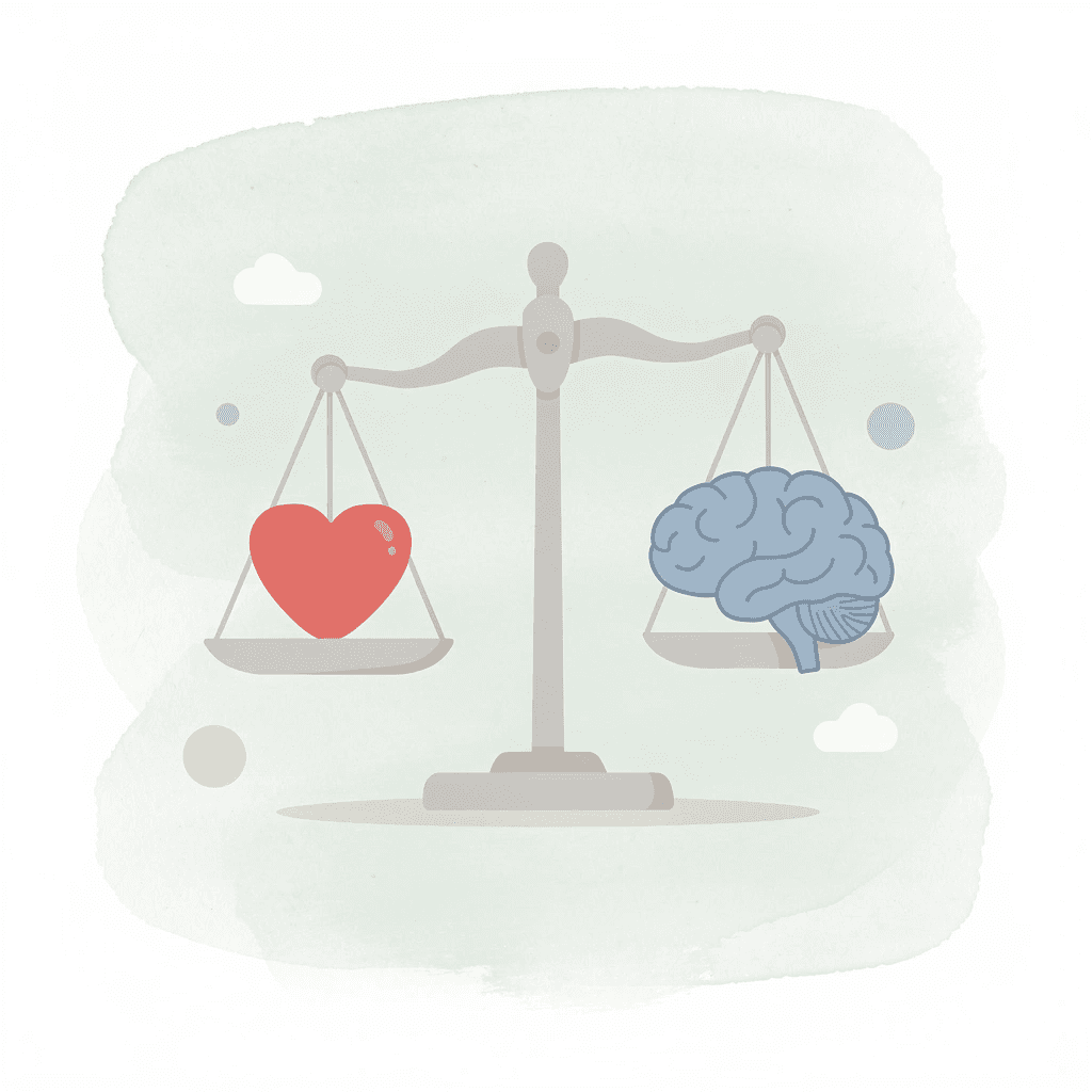 Balance scale icon representing the trade-off between Shopify and BigCommerce